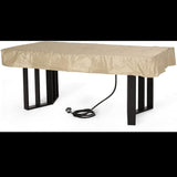Rectangle Outdoor Patio Propane Fire Pit Concrete Wood-Pattern Fire Table