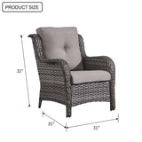Gymojoy Outdoor Patio Rattan Chairs with Cushions Set of 2