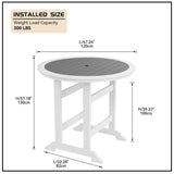Outdoor Patio Recycled Plastic Round Dining Table Bar Table - N/A