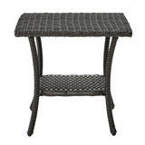 Outdoor Patio Side Table Rattan PE Wicker Table