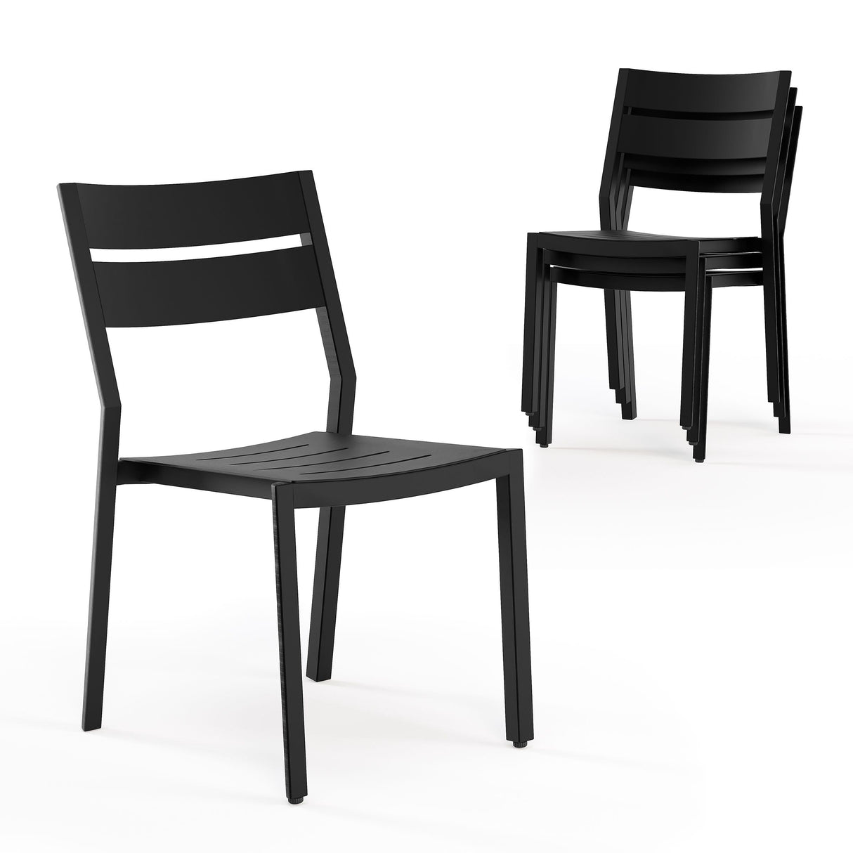 Pellebant Outdoor Stackable Aluminum Dining Chairs - 15.2 in W * 17.3 in D * 32.2 in H