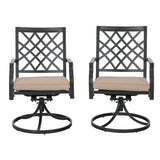 MAISON ARTS Outdoor Patio Swivel Dining Chairs (Set of 2) with Feathers of E-coating and Weather-resistance