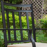 MAISON ARTS Outdoor Patio Swivel Dining Chairs (Set of 2) with Feathers of E-coating and Weather-resistance