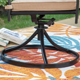 MAISON ARTS Outdoor Patio Swivel Dining Chairs (Set of 2) with Feathers of E-coating and Weather-resistance