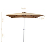 10 Ft x 6.5 Ft Rectangular Market Outdoor Patio Umbrella