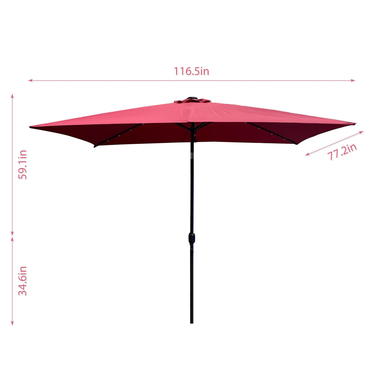 10 Ft x 6.5 Ft Rectangular Market Outdoor Patio Umbrella