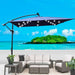 Outdoor Market Umbrella with Base and Solar Powered LED Lights