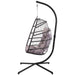 Outdoor Patio Wicker Hanging Chair Swing Chair Patio Egg Chair UV Resistant Grey Cushion Chair with Aluminum Frame