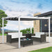 Outdoor Pergola with Retractable Canopy Cover, Pavilion Grill Gazebo