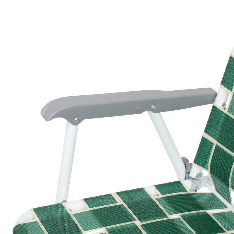 Outdoor Picnic Camping Folding Beach Chair Set of 2 - Dark Green