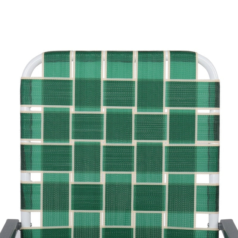 Outdoor Picnic Camping Folding Beach Chair Set of 2 - Dark Green