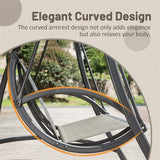 Outdoor Porch Swing with Adjustable Canopy and Durable Steel Frame