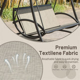 Outdoor Porch Swing with Adjustable Canopy and Durable Steel Frame