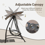 Outdoor Porch Swing with Adjustable Canopy and Durable Steel Frame