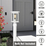 Outdoor Post Light Fixtures, 1-Light with Seeded Glass - ‎6 x 6 x 12 inches