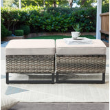Gymojoy Outdoor Rattan Wicker Ottoman Seat