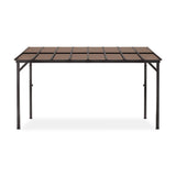 Outdoor Rectangle Wall Mounted Gazebo with Metal Frame Lean to Pergola Sunroom with Sloping Soft-Roof
