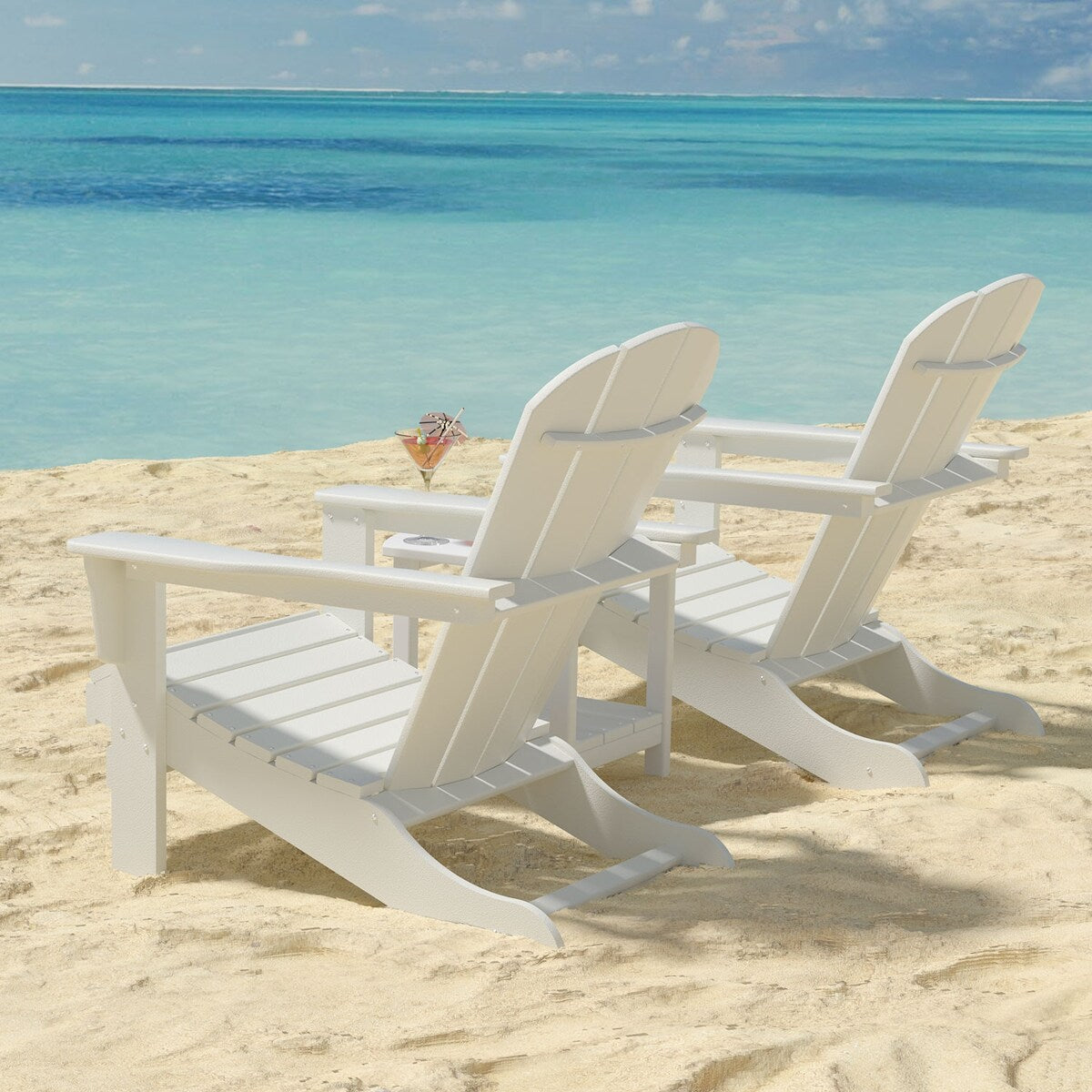 Outdoor Recycled Plastic Curveback Adirondack Chair(Set of 2)