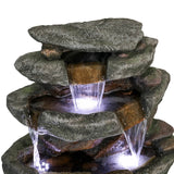 Outdoor Relaxing Water Fountain -6-Tier Outdoor Fountain w/LED Light