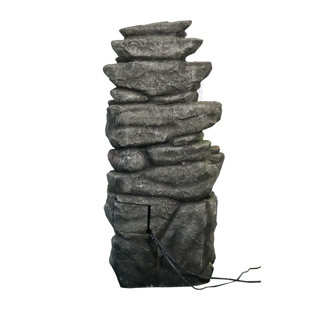 Outdoor Relaxing Water Fountain -6-Tier Outdoor Fountain w/LED Light