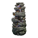 Outdoor Relaxing Water Fountain -6-Tier Outdoor Fountain w/LED Light
