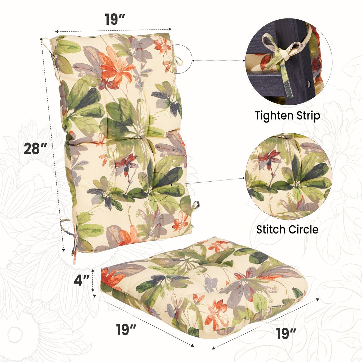 Outdoor Removable Rocking Chair Cushions Of Adirondack Chair