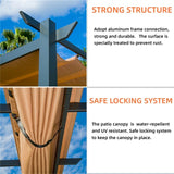 Outdoor Retractable Pergola with Weather-Resistant Canopy Aluminum Garden Pergola Patio Grill Gazebo for Courtyard