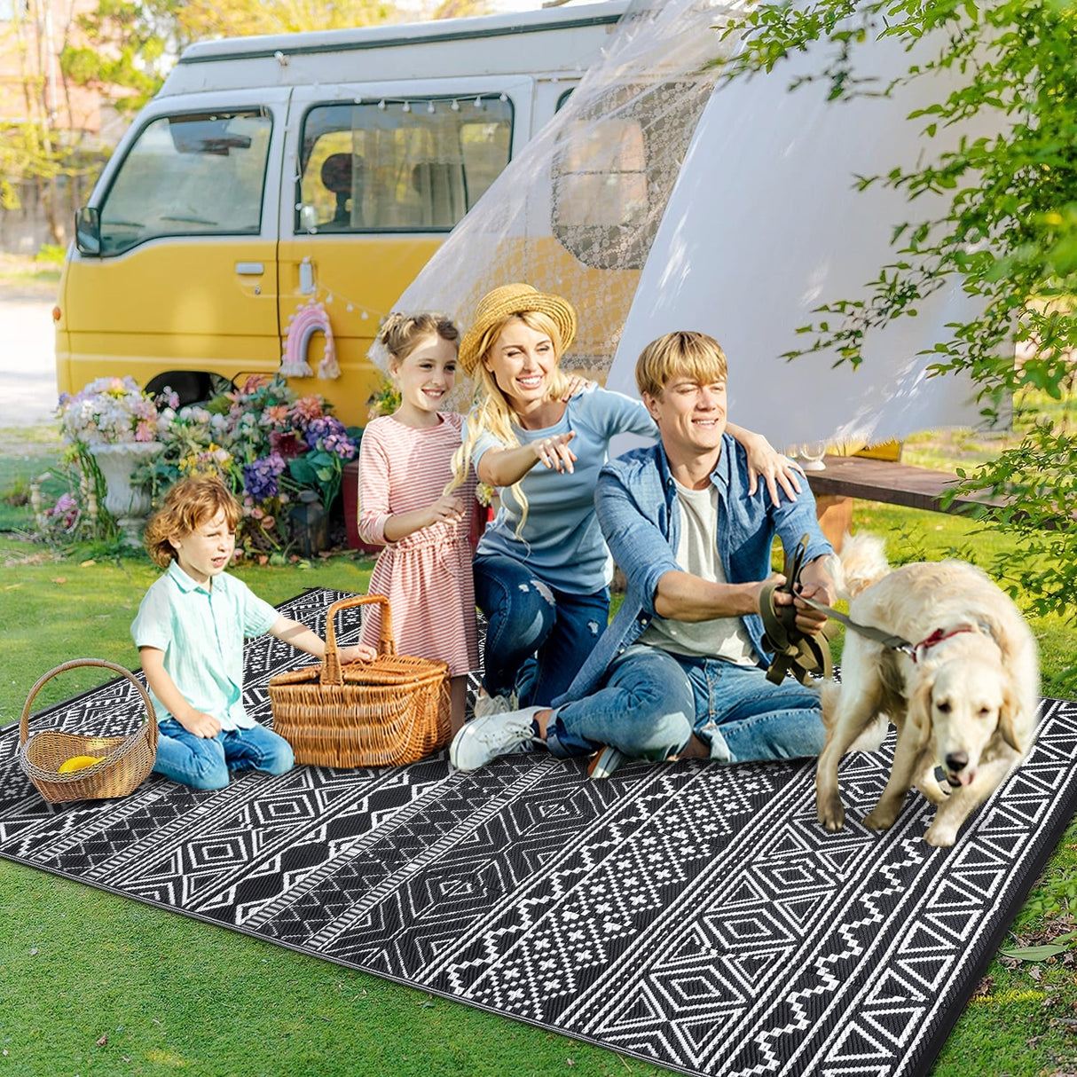 Outdoor Reversible Patio Rug for Balcony