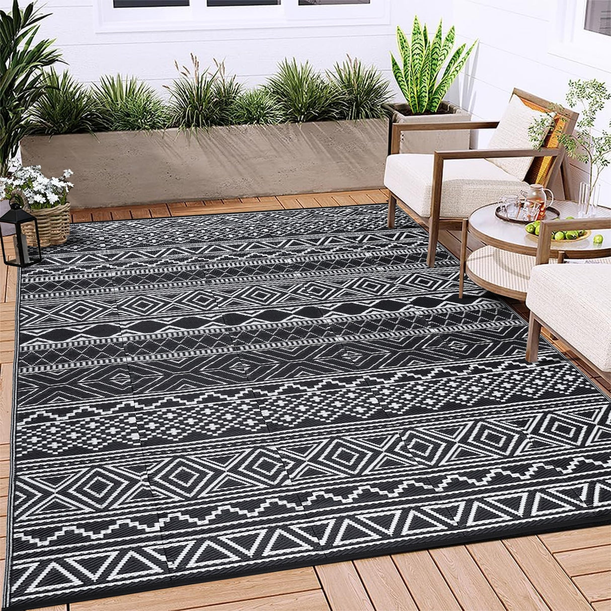 Outdoor Reversible Patio Rug for Balcony