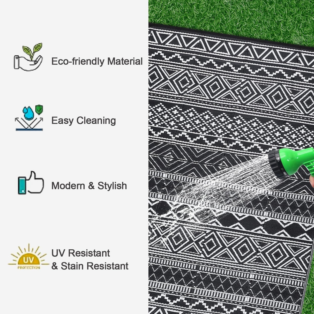Outdoor Reversible Patio Rug for Balcony