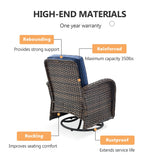 Outdoor Rocker Patio Chairs 360 ° Swivel with Ottoman