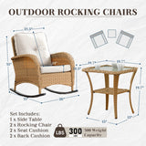Outdoor Rocking Chairs Set of 3 - Yellow