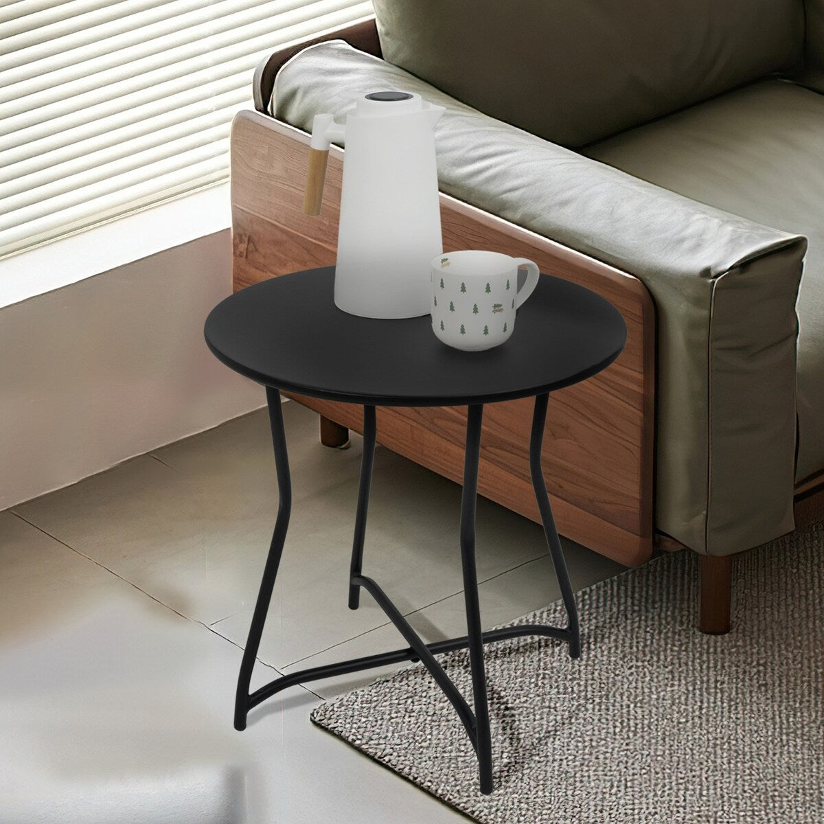 Outdoor Round Table Metal Steel Table
