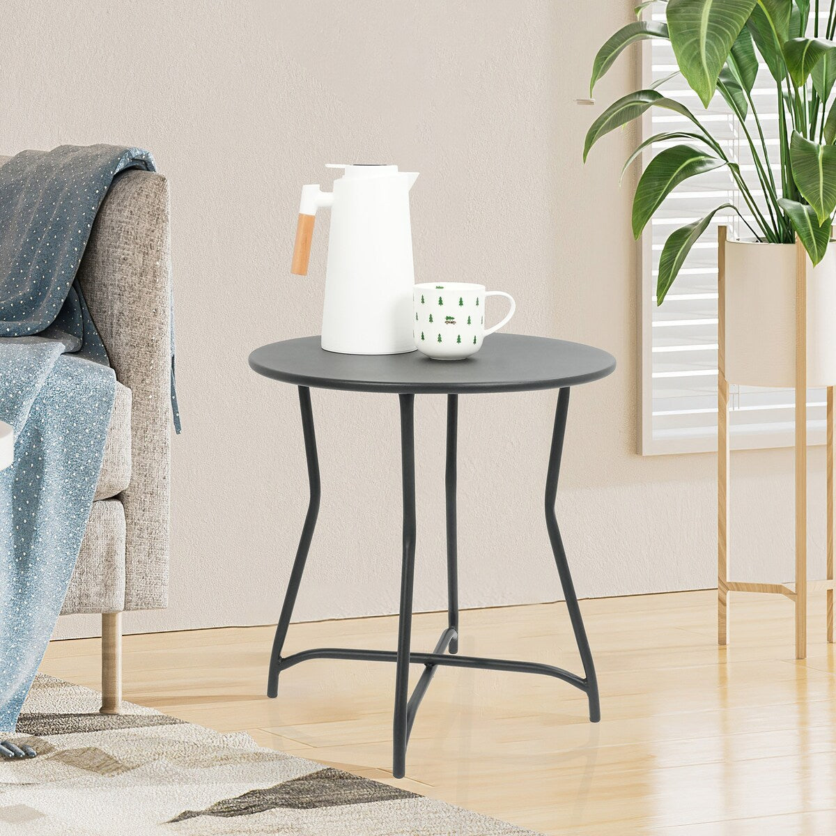 Outdoor Round Table Metal Steel Table