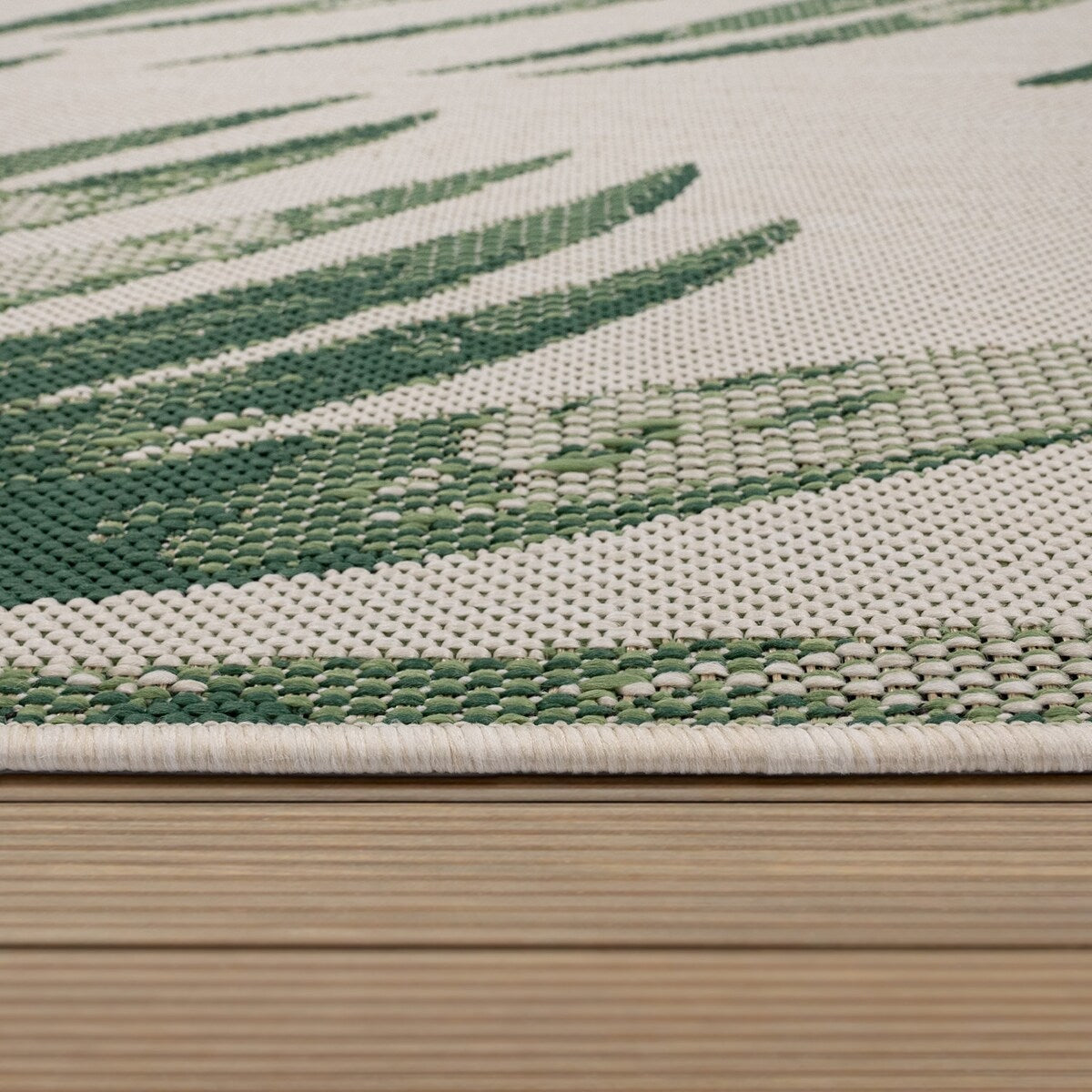 Outdoor Rug with Floral Palm Leaf Design Waterproof