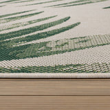 Outdoor Rug with Floral Palm Leaf Design Waterproof