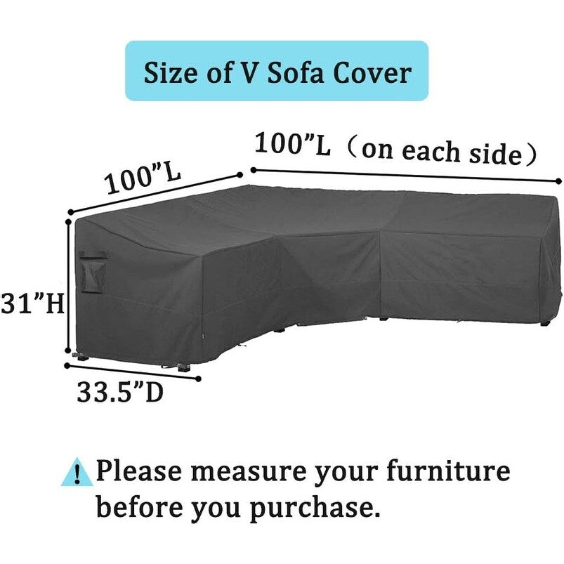 Outdoor Sectional Cover V/L Shaped Sofas Durable & Weather-Resistant