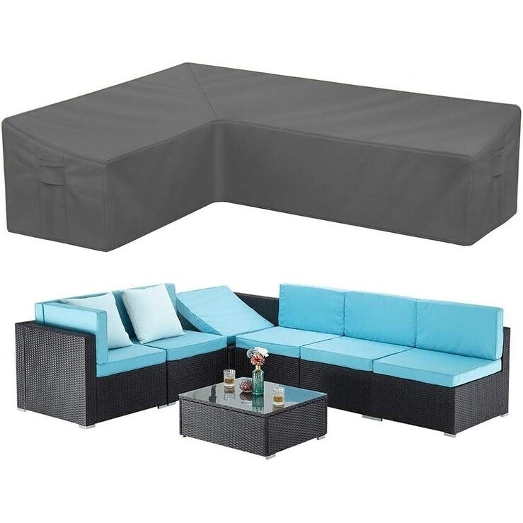 Outdoor Sectional Cover Waterproof & UV-Resistant Garden Couch Cover