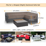 Outdoor Sectional Cover Waterproof & UV-Resistant Garden Couch Cover