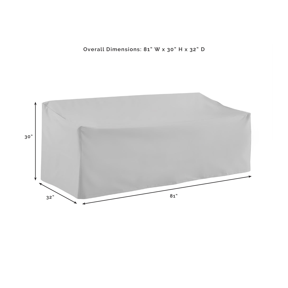 Crosley Outdoor Sofa Furniture Cover - 81 "W x	32 "D x 30 "H