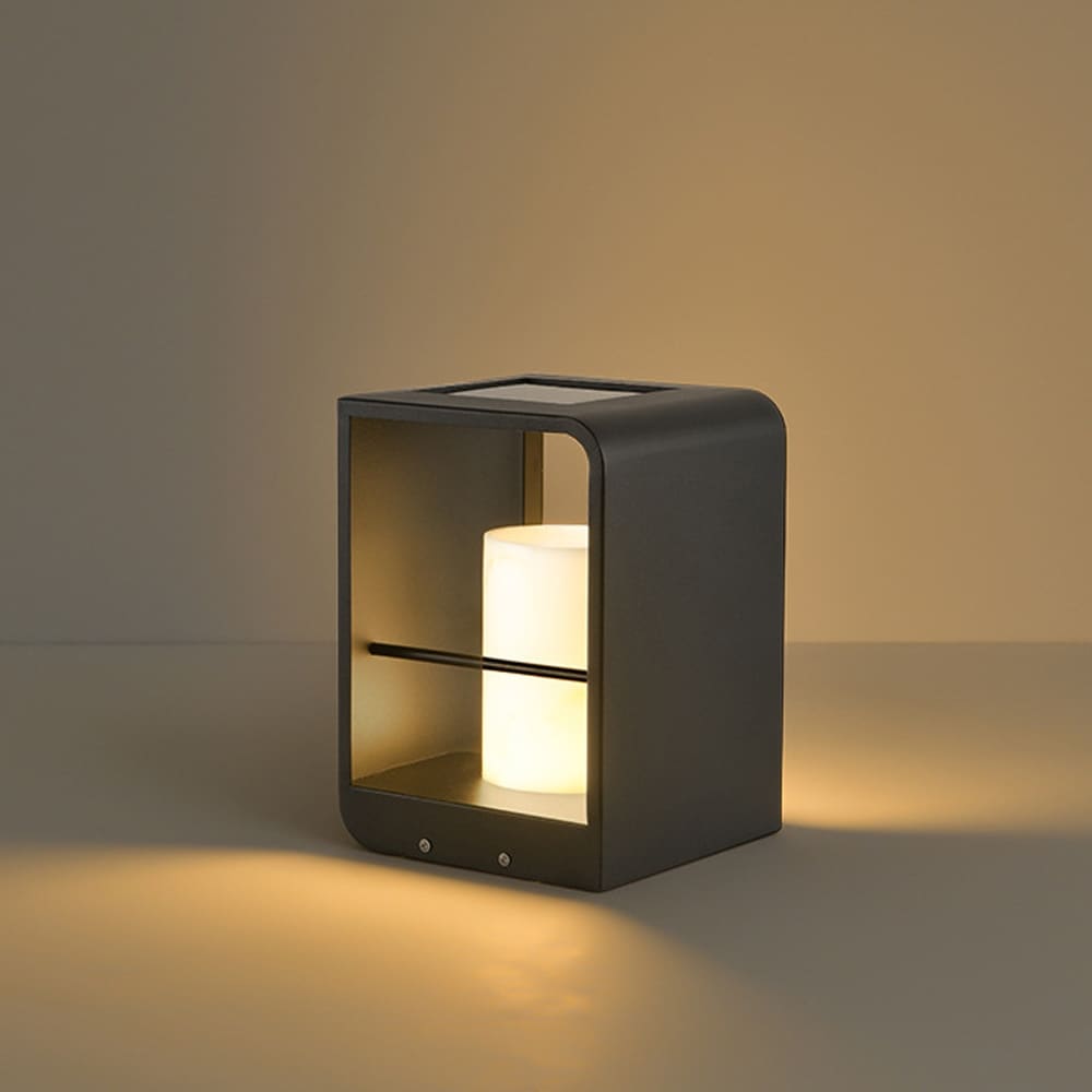 Outdoor Solar Powered Rectangular Floor Lamp for for Patio, Deck and Garden