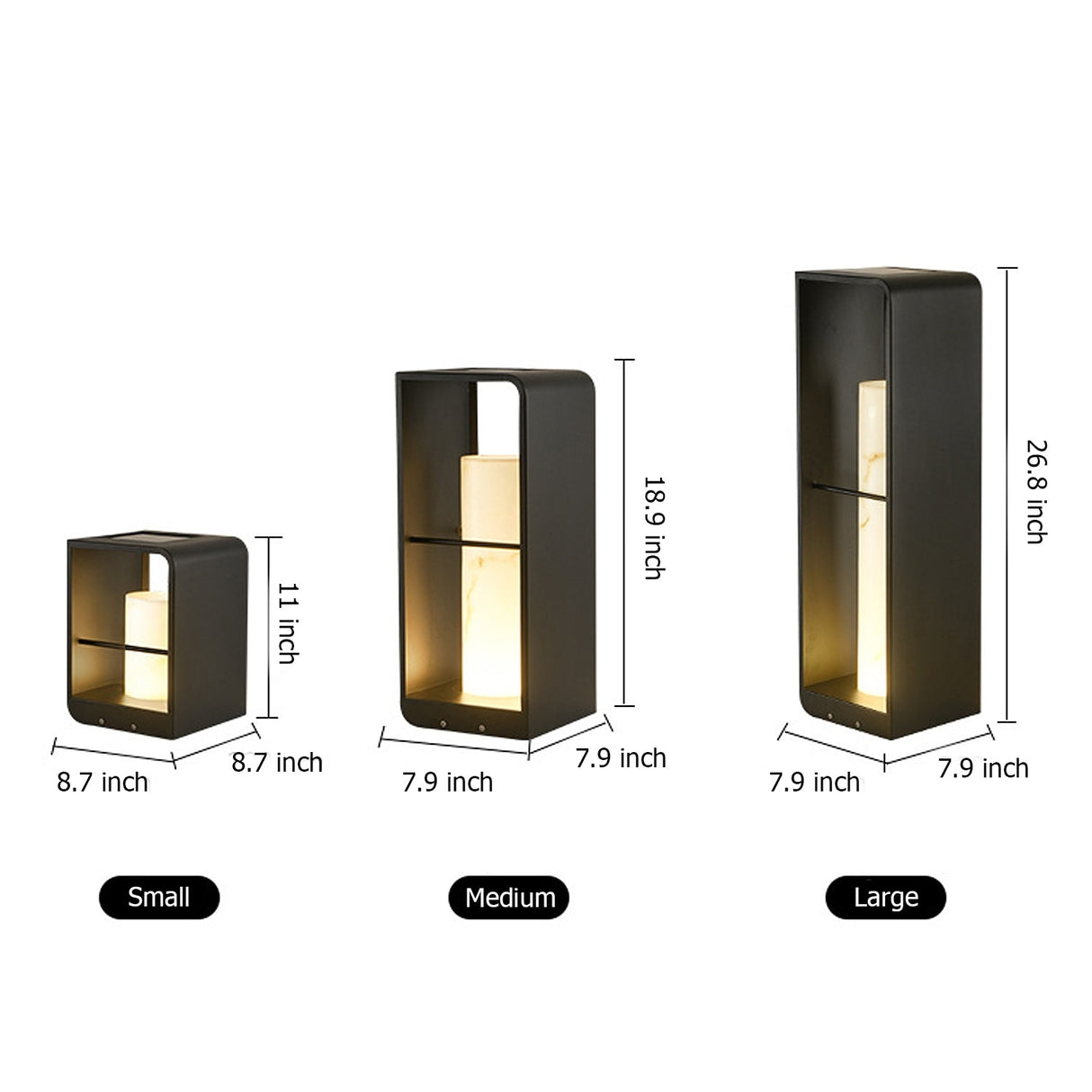 Outdoor Solar Powered Rectangular Floor Lamp for for Patio, Deck and Garden