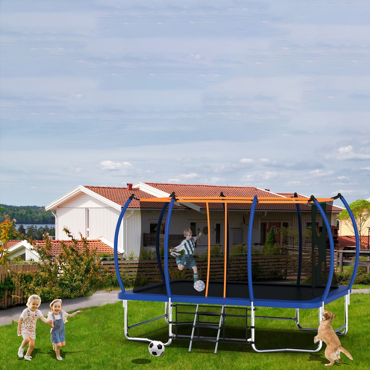Outdoor Square Trampolines for Kids Adults Long Rectangular Tumbling Trampoline
