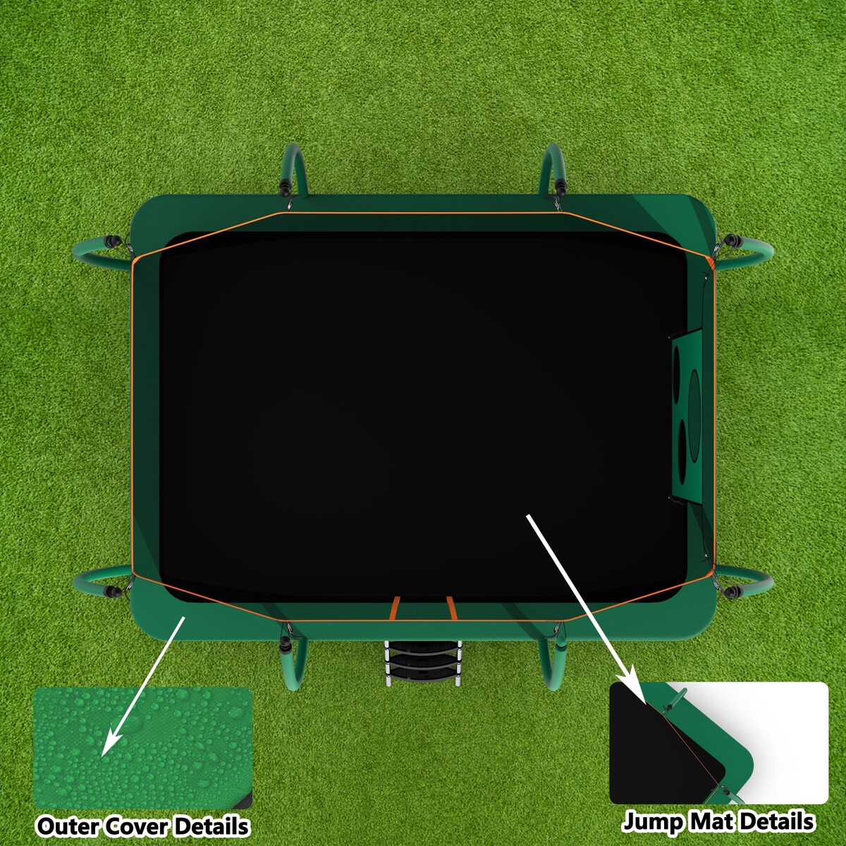 Outdoor Square Trampolines for Kids Adults Long Rectangular Tumbling Trampoline