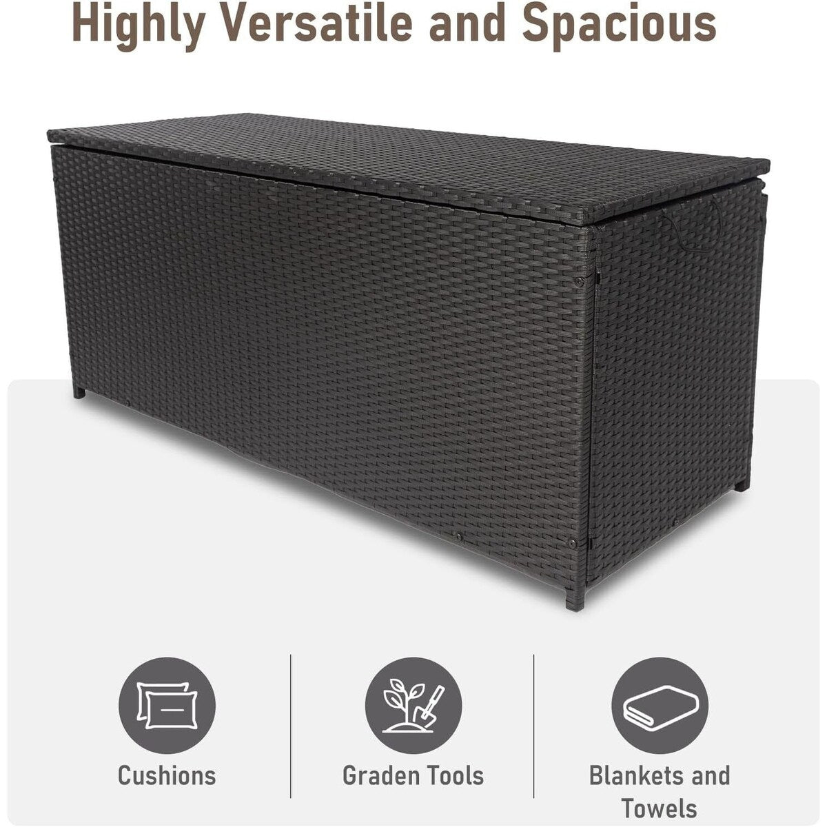 Outdoor Storage Box 113 Gallon Wicker Patio Deck Boxes