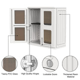 Outdoor Storage Cabinet Waterproof,Resin Garage and Laundry Room Wall Mounted Cabinets, Outdoor Box with Doors and Shelves