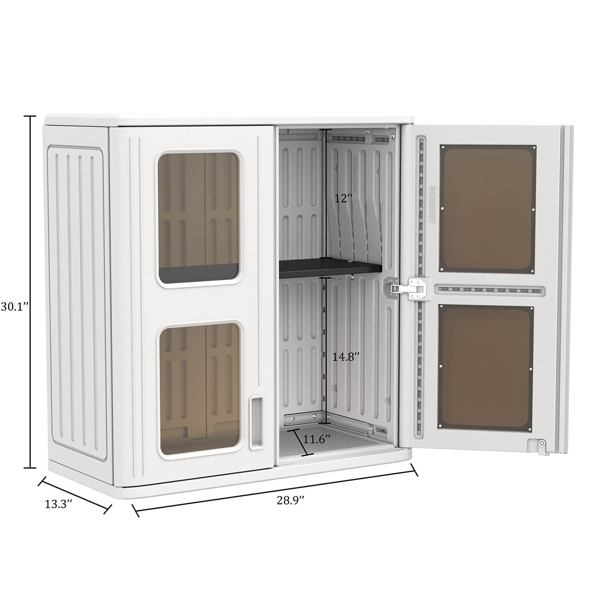 Outdoor Storage Cabinet Waterproof,Resin Garage and Laundry Room Wall Mounted Cabinets, Outdoor Box with Doors and Shelves