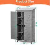 Outdoor Storage Cabinet and Metal Top,Garden Storage Shed,Outdoor Wood Tall Shed