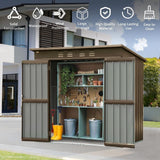 Outdoor Storage Shed , Metal Tool Sheds Storage House with Lockable Double Door