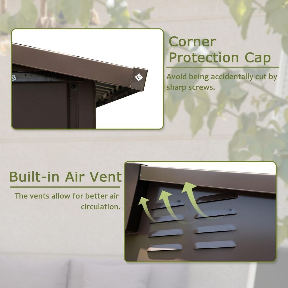 Outdoor Storage Shed , Metal Tool Sheds Storage House with Lockable Double Door
